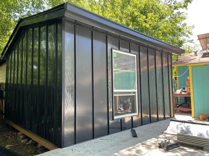 Black standing seam metal wall panels for Metal Roof Installation in Five Forks